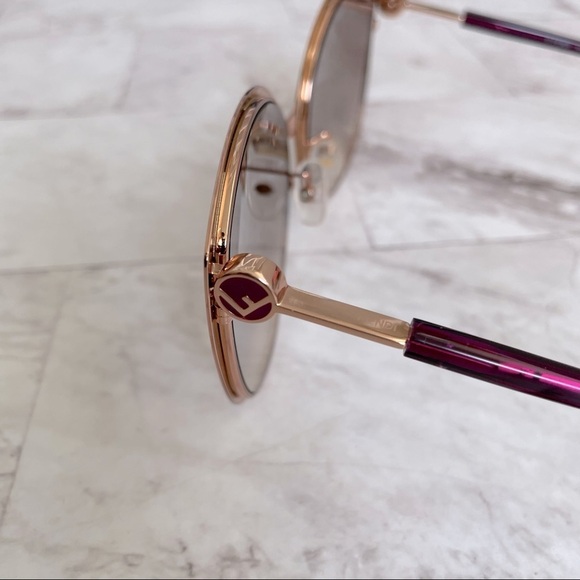? Authentic Fendi Oversized Gold/Brown Cat eye Sunglasses main image 6